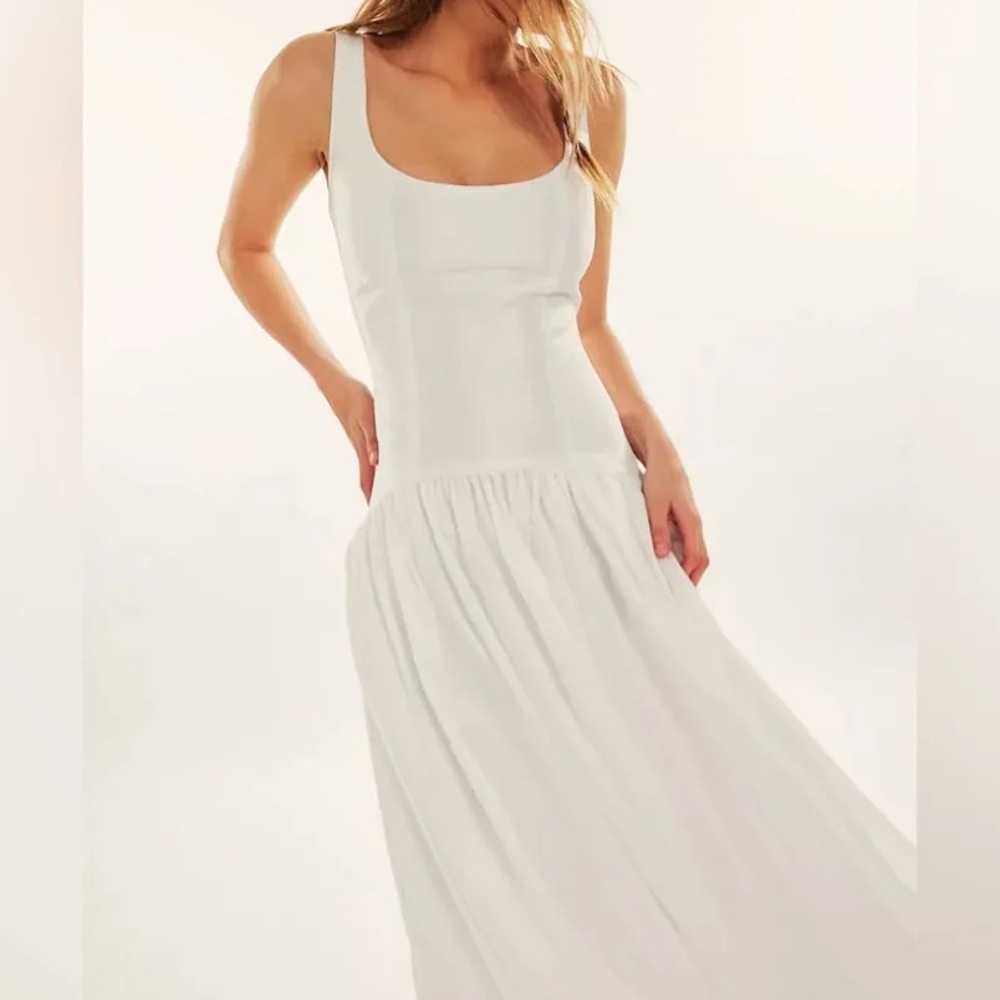 Free People White Maxi Tank Dress